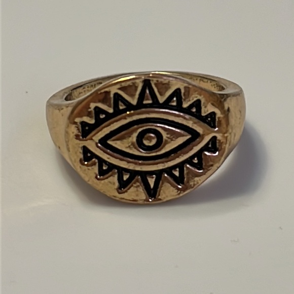 Third Eye Gold-Tone Signet Ring - Picture 2 of 16